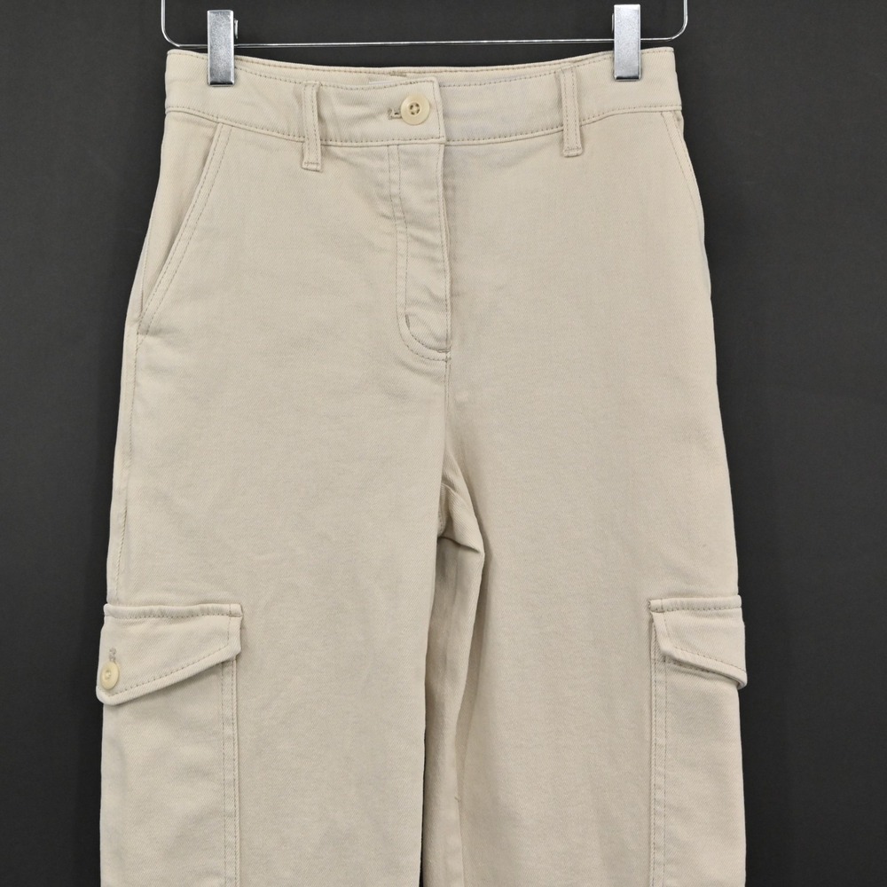 Aritzia‎ Womens Wilfred Free Modern Cargo Pants Size 0 High Rise Tapered Cream - Picture 10 of 14